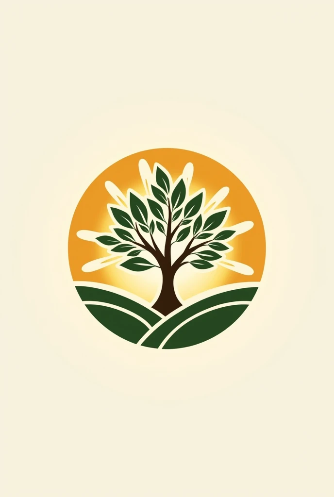 Generate a logo with the name naturalsun that matches a sun with a tree 