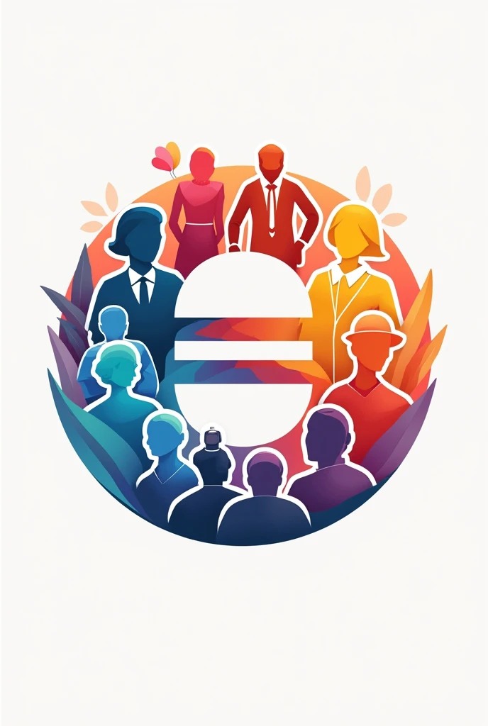 creating a logo for the project "Multiplying Opportunities and Gender Pay Equity":1. Equality Symbol with Graphic Elements:Description: Use the equal symbol (=) stylised, integrated with graphic elements that represent both multiplication and diversity, like different human figures or icons that symbolize different professions. The equal sign can be centered, with figures on both sides, symbolizing balance. with bright colors and symbols that represent the professions
