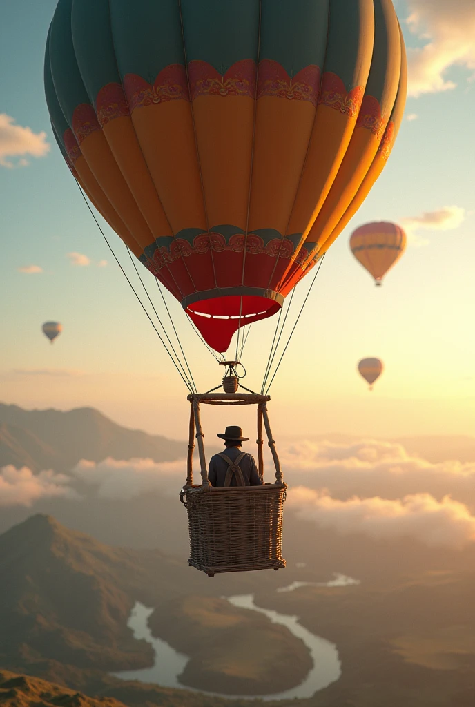 person sitting in a balloon