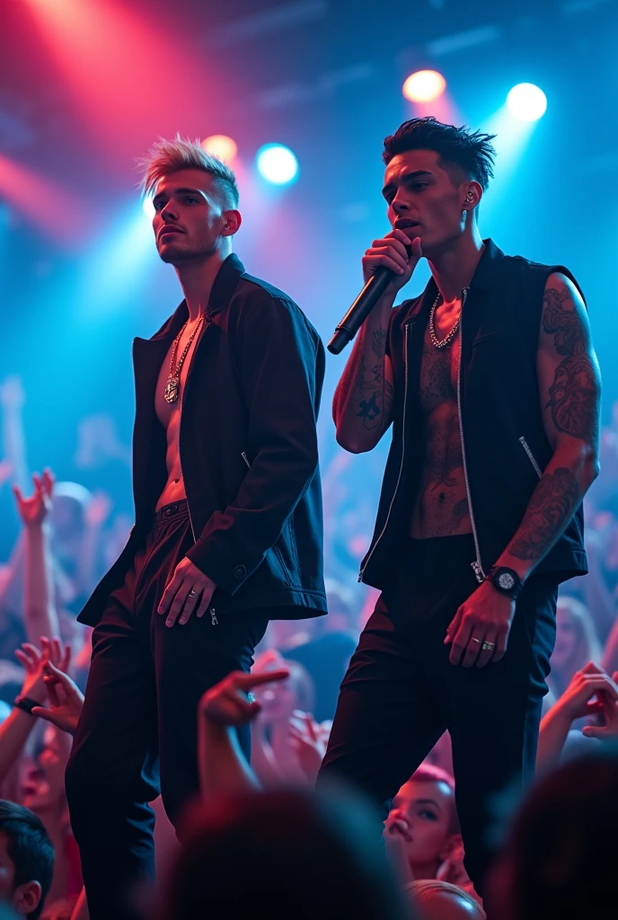 two white trap singers at the show
