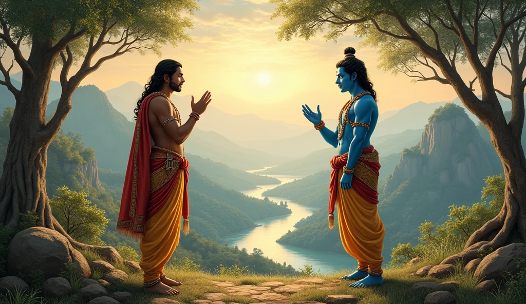 Arjun and little
krishna ji baat karte hue
