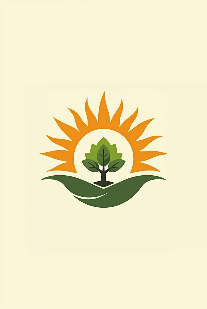 Generate a logo with the name naturalsun that matches a sun with a tree 