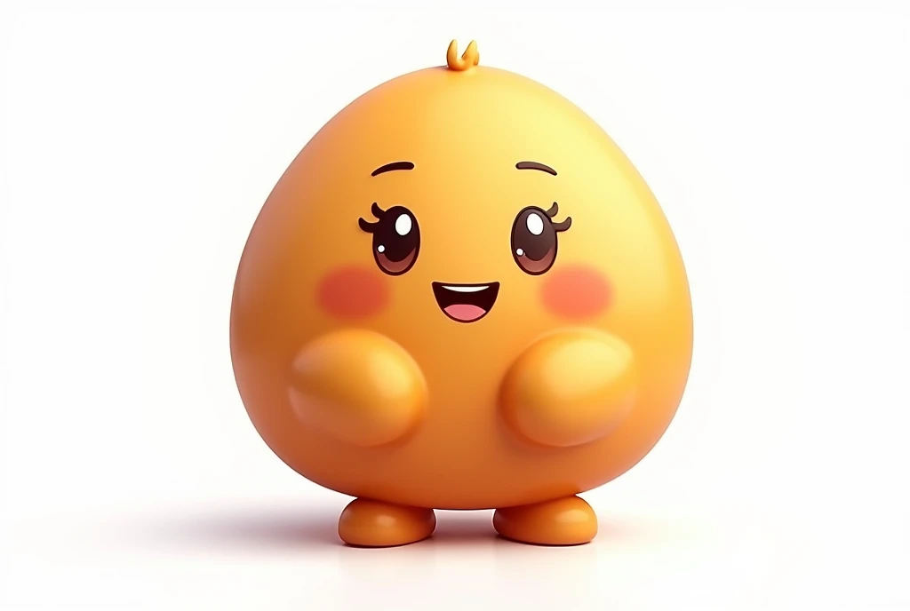 Create a hyper-realistic image of a mascot shaped like a coxinha, shown from a front-facing view. The coxinha should have a smooth, golden-brown exterior with a slightly crispy texture, capturing the realistic details of a freshly fried snack. Ensure the mascot has a friendly and approachable expression, possibly with cartoonish eyes and a smile. The background must be completely white, resembling a studio setting or transparent, with no distractions or additional elements. The entire coxinha mascot should be fully visible, with no parts cut off. ((image in focus))) Use soft, flattering lighting to highlight the texture and color of the coxinha, emphasizing its appetizing appearance. The image must be ultra-realistic, crystal clear, 8K UHD, with fine details and a polished, high-quality finish. Ensure the entire image is extremely sharp and in perfect focus, with absolutely no blurriness or softness. All details should be perfectly clear and defined, with absolute focus across the entire image. Use the lens at full aperture to achieve maximum sharpness and clarity ((image in focus)))