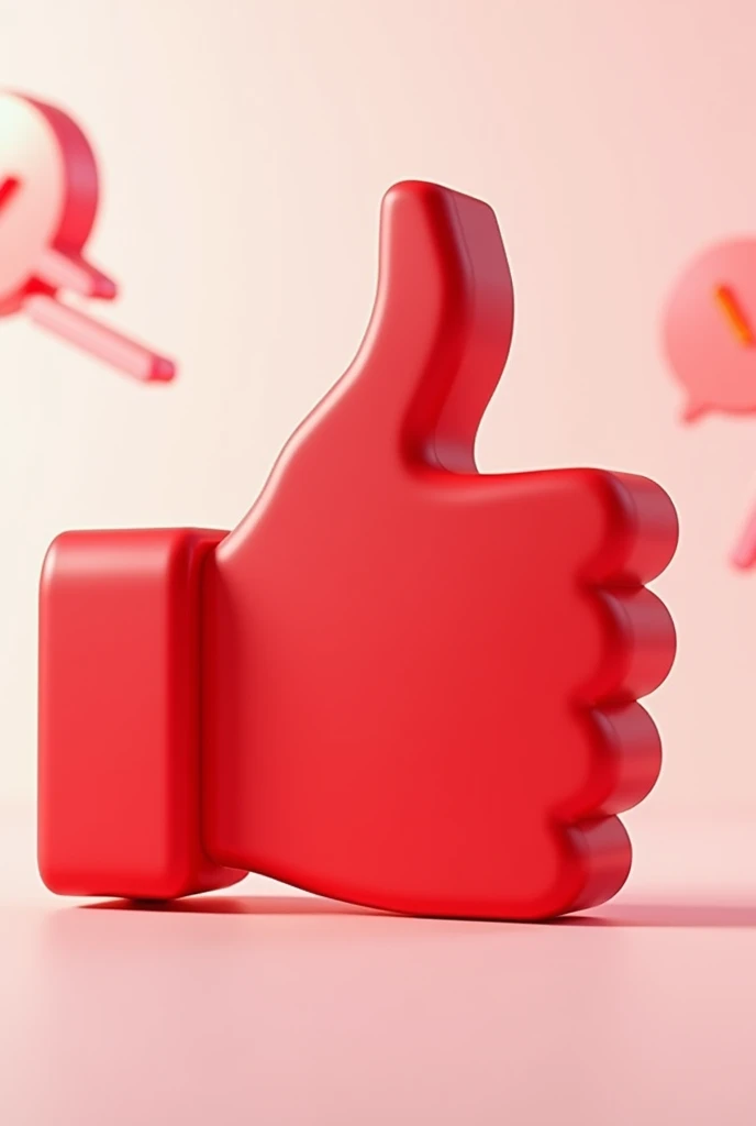 Red 3D Like Comment Share Symbol 