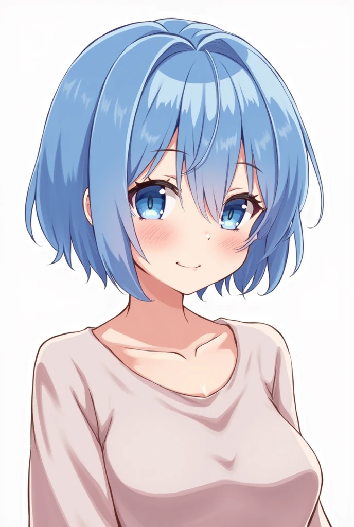 Best Quality, 1 girl, (dakotaskye:1.0), blue eyes, pixie cut, (small breasts), blush, hro