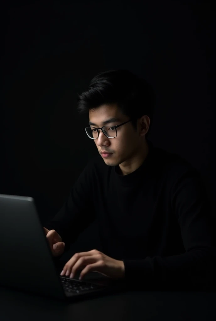 Front end developer in black background 