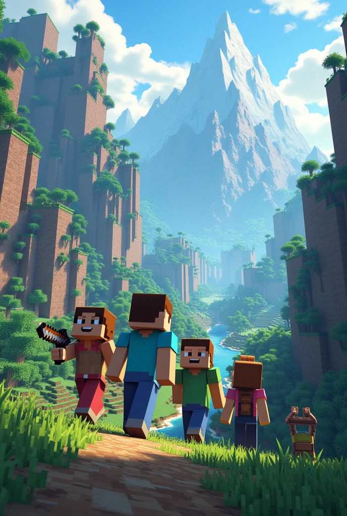 MC FRIENDS IN A BIG MINCRAFT WORLD