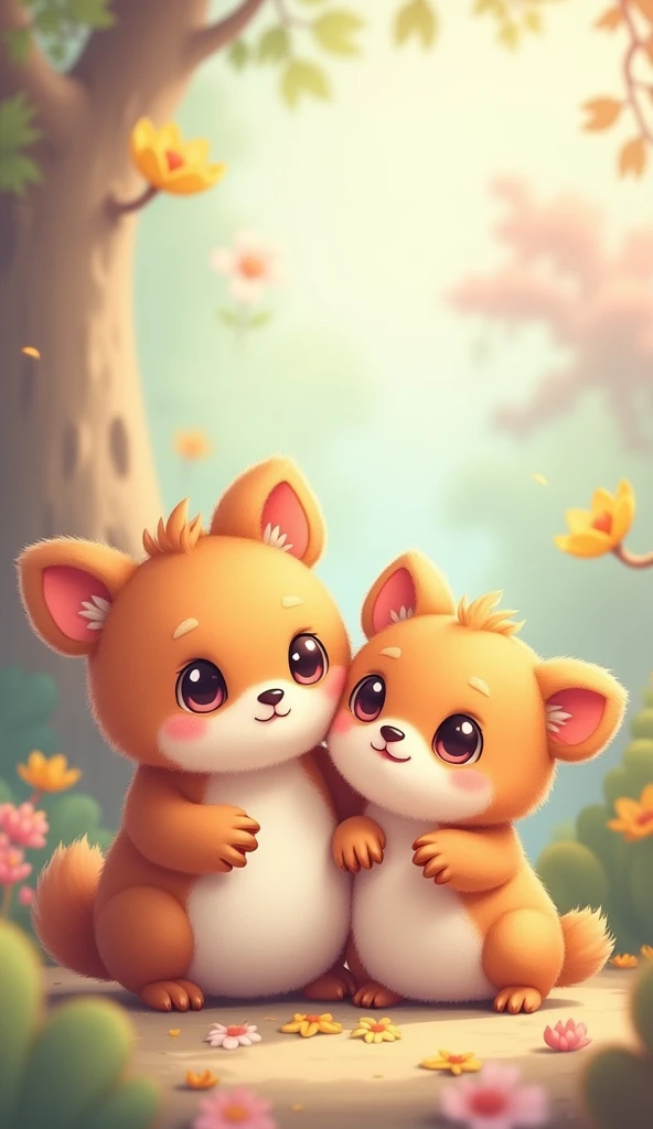 Small cute best friends one mela one female