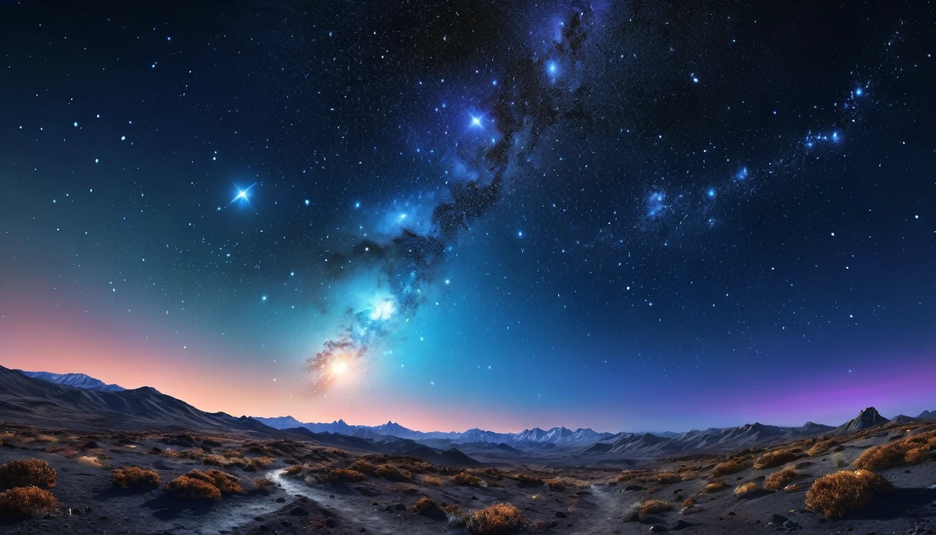 Heavenly cosmic landscape, orion constelation, hyper-realistic, super-realistic, UHD, 16K resolution, High Resollution, complementary shades of color, Masterpiece, Best Quality