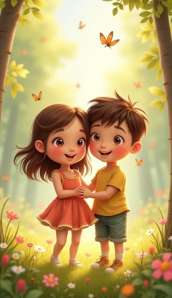 Small cute best friends one girl  one boy
 