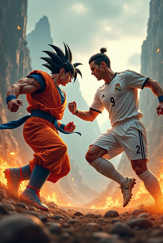 Goku fighting with CR7