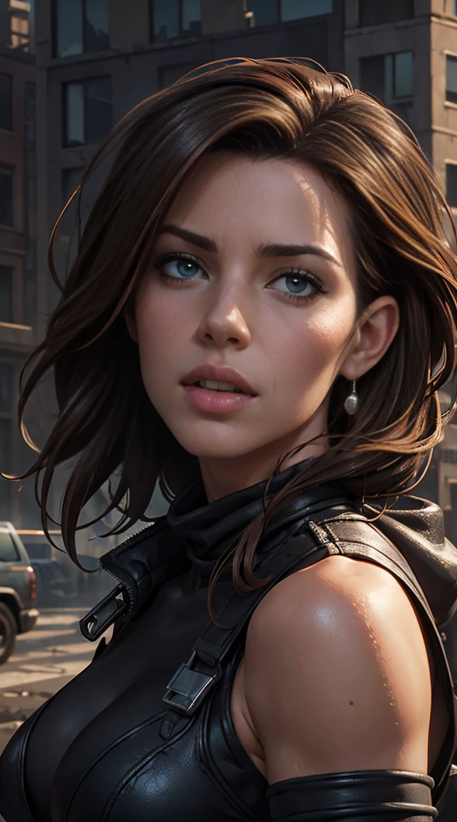 Hyperrealistic close-up photo of Kate Beckinsale, work of art, best qualityer, (photorrealistic:1.4), Create dystopian work of arts. Depict the cityscape in the gritty style of the game&#39;s concept art. This work should evoke a feeling of abandonment and despair in a futuristic setting.., Post-apocalyptic world. Notice the intricacies of the details, the sharp focus. (((camel toe))), ((attacked by zombie men)), (((strangled, Suffocated:1.4))), ((neckleace)), ((exposed bulges)), ((large, muscular hips))