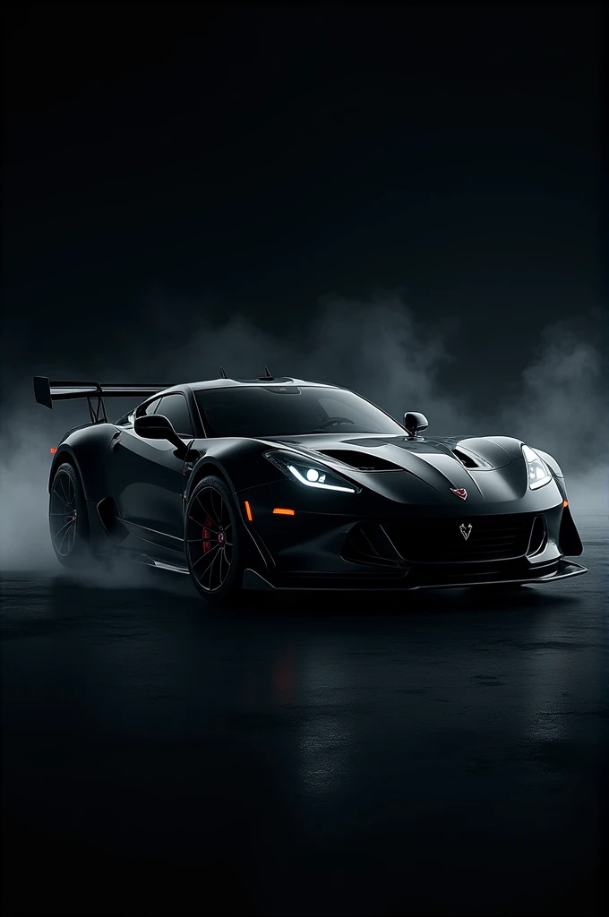 A car staring with black backround