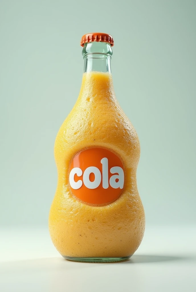 Sponge bottle shape with cola is written in the middle
