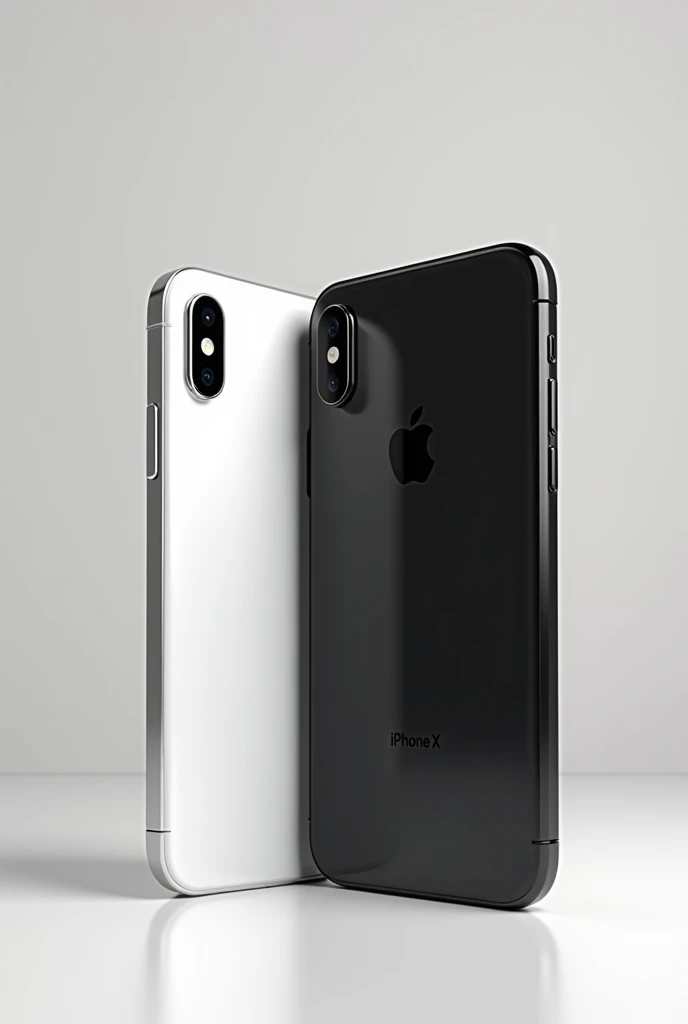 design two iphone x white and black color with 1:1 size image