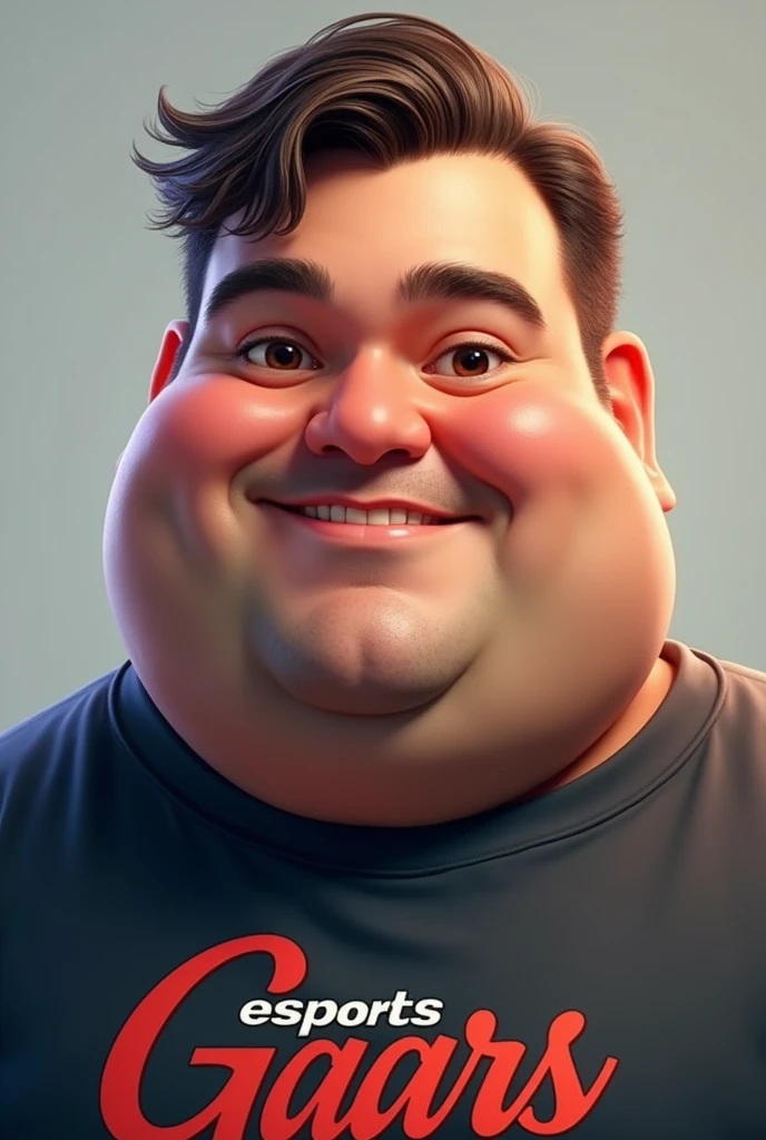 My face with e sport gaming t shirt man , small fat