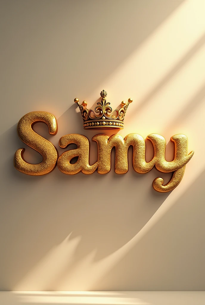 Name Samy in gold with a crown on top