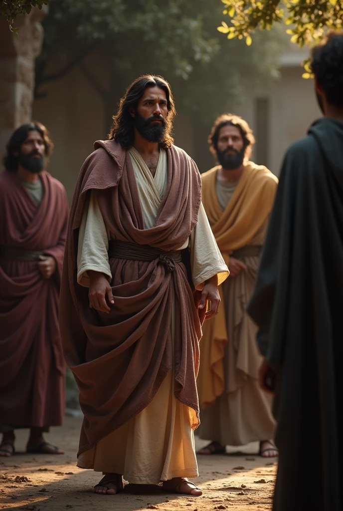 (photorealism:1.2), (8) Jesus betrayed.(photo realism)