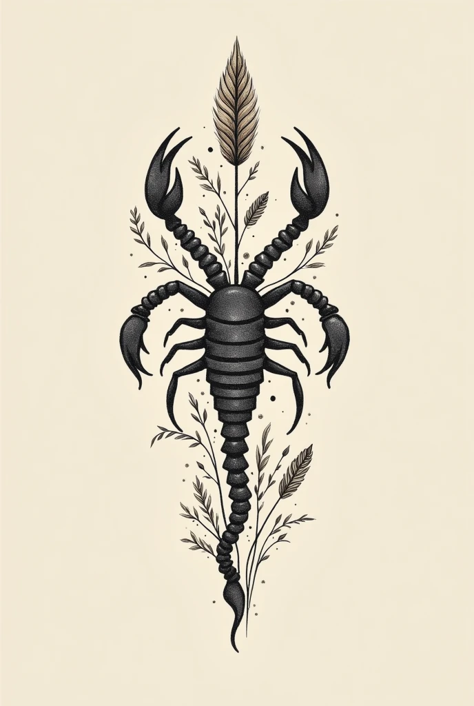Je souhaiterais un petit tatouage qui représente les éléments naturels de la vierge du scorpion et du Sagittaire ensemble