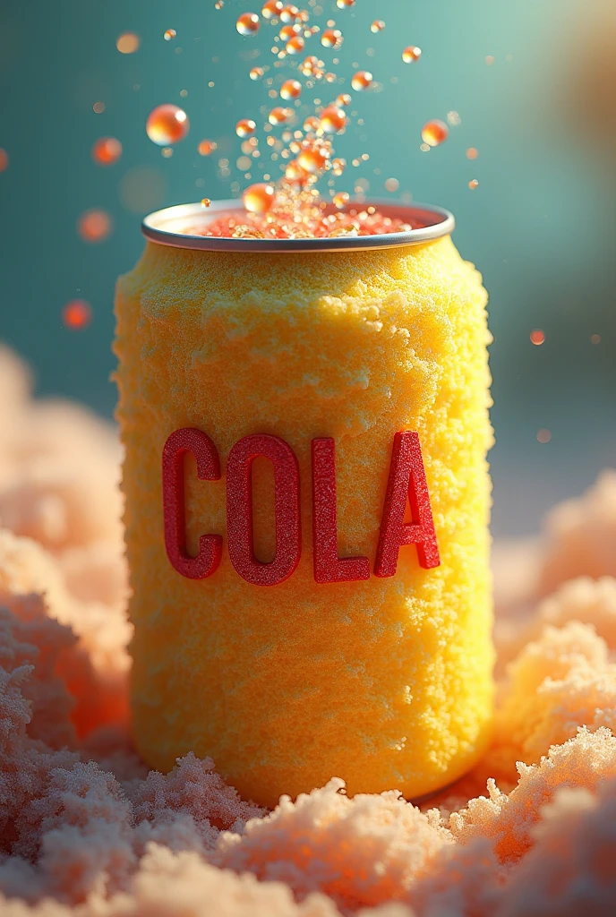 Can in a sponge shape with cola is written in the middle