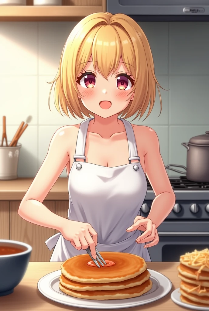 1Girl、 solo, Cherry tree、, church,, classroom, garden 、 kagamine len, short hair, short ponytail, spiked hair, aqua eyes,  blonde hair,、 nsfw, (wearing nothing: 1.5), large breasts.,, sea, cooking,、 ramen 