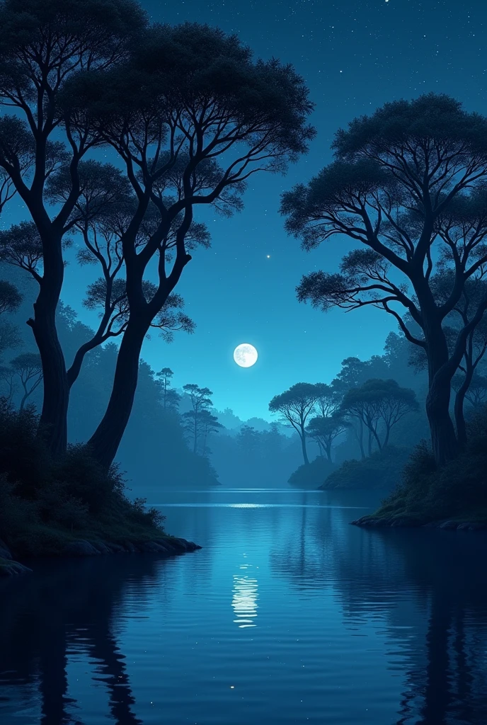 realistic night nature reflective background 