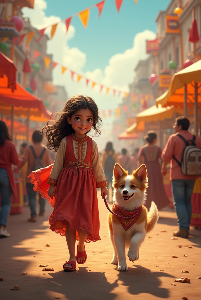 One day, a fair was held in the village. Maryam was very happy that she would also take Chandni with her to the fair. He tied a beautiful ribbon to Chandni and both of them walked towards the fair. The fair was full of excitement, colorful things, swings and an atmosphere of fragrances. Maryam and Chandni had a lot of fun at the fair, but as the evening wore on, the fair became even more crowded