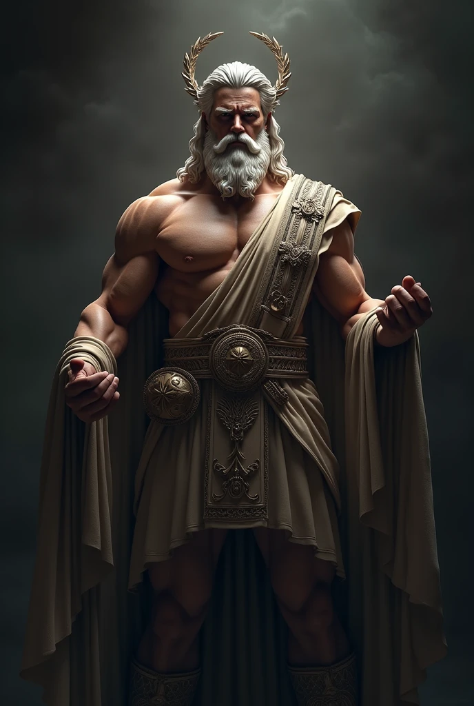 imposing zeus with black background