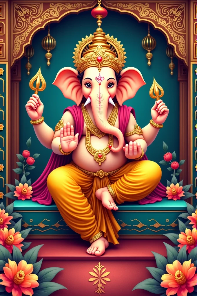 Create a invitation pamphlet for ganesh chaturthi