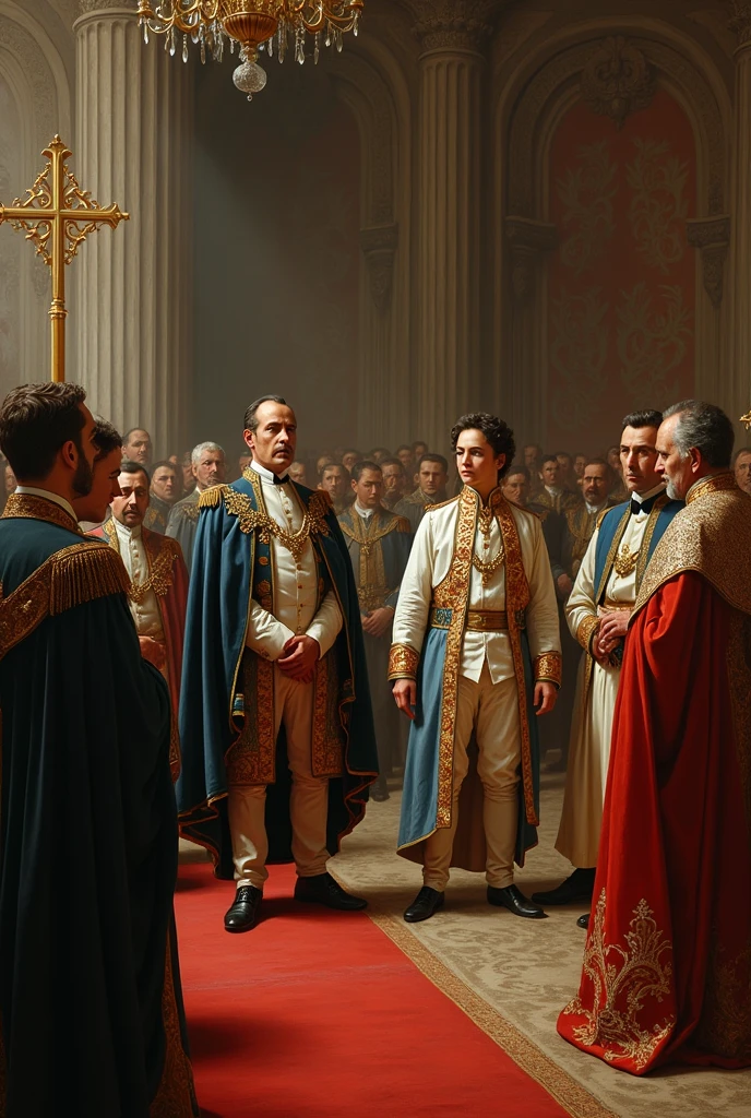 create an image based on this snippet: "to stabilize the country, it was decided to bring forward the coming of age of Dom Pedro II, who was declared of legal age in 1840