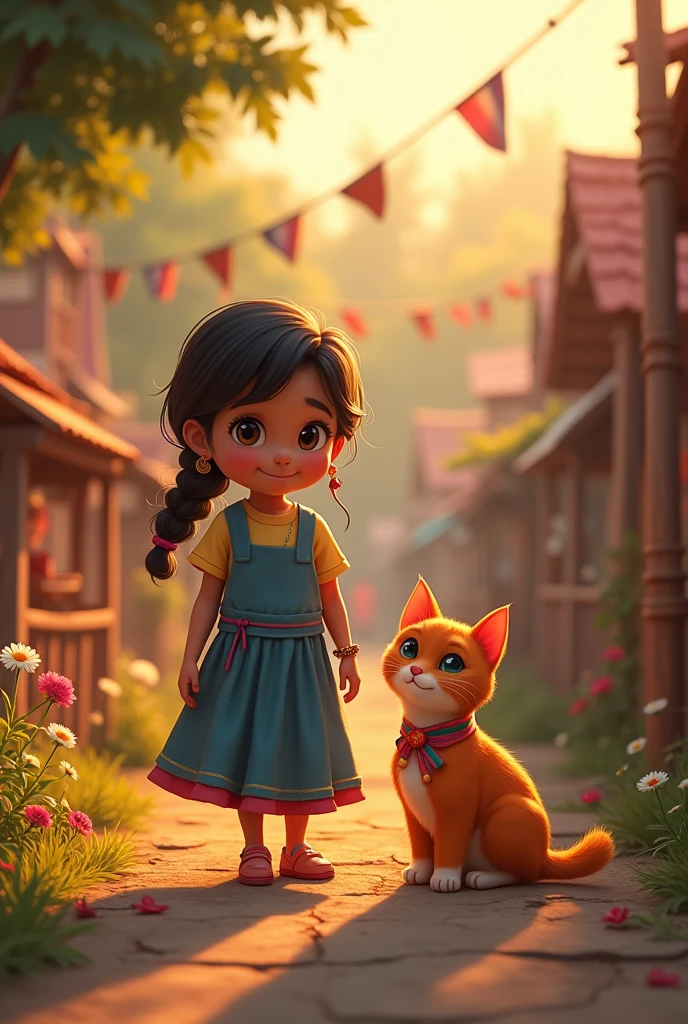A girl named Mary lived in a village. Mary was very quiet and shy, but she had a lot of love and compassion in her heart. The most valuable asset in her world was her pet cat "Chandni" تھا۔
ایک دن، گاؤں میں ایک میلہ لگا۔ مریم بہت خوش تھی کہ وہ Chandni کو بھی اپنے ساتھ میلے میں لے جائے گی۔ اس نے Chandni کو ایک خوبصورت سا ربن باندھا اور دونوں میلے کی طرف چل پڑے۔ میلے میں ہر طرف رونق تھی، رنگ برنگی چیزیں، جھولے اور خوشبوؤں کا ماحول۔ مریم اور Chandni نے میلے میں بہت مزہ کیا، لیکن جیسے ہی شام ہونے لگی، میلہ اور بھی بھرا ہوا ہو گیا