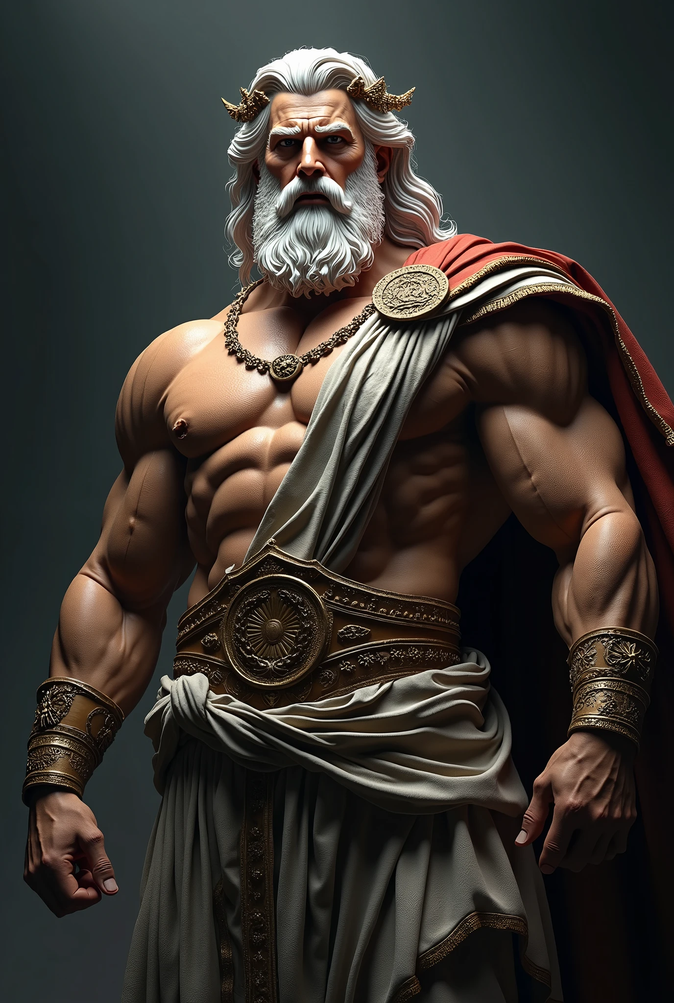 imposing zeus with black background
