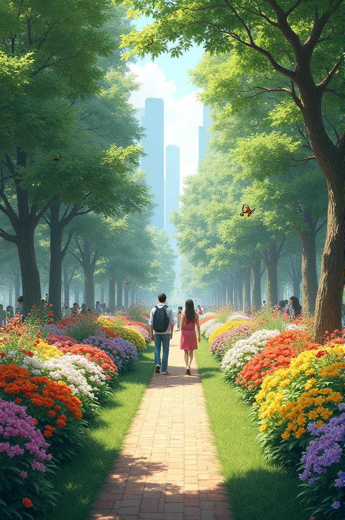 Park with flowers