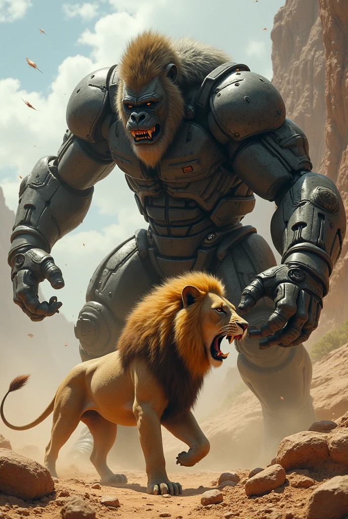 Lion Killed by Cyborg Gorilla