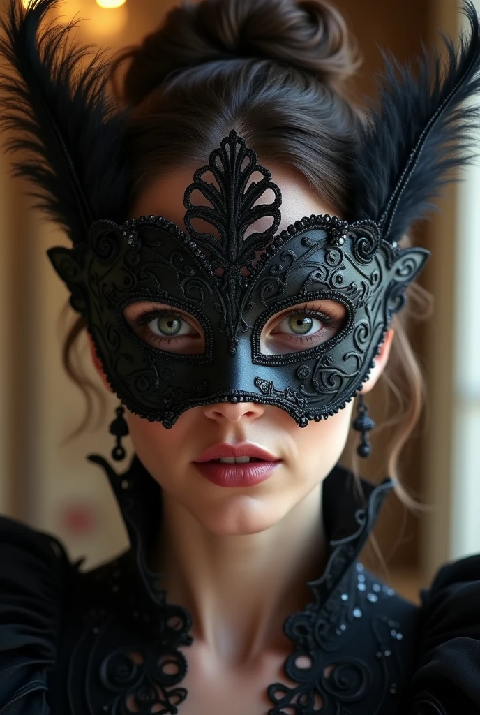 Unique black captivating masquerade mask that symbolizes freedom