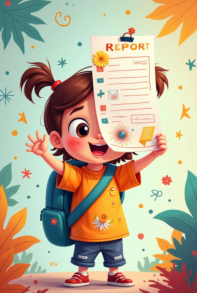 A cartoonist AI image of child marksheet