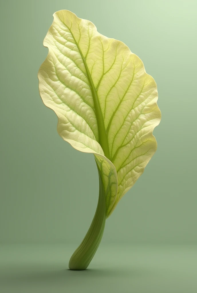 sulfur deficient vegetable leaf
