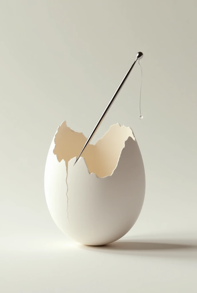 Can you create an egg for me with a needle, like piercing it more naturally?