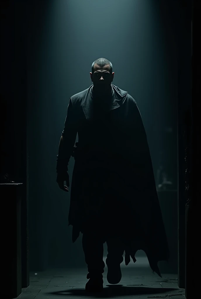 Man coming out of the darkness  