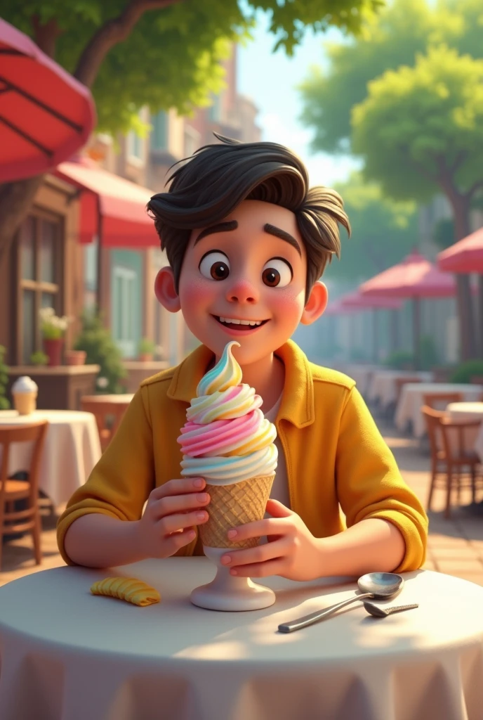 Paluten eats ice cream
