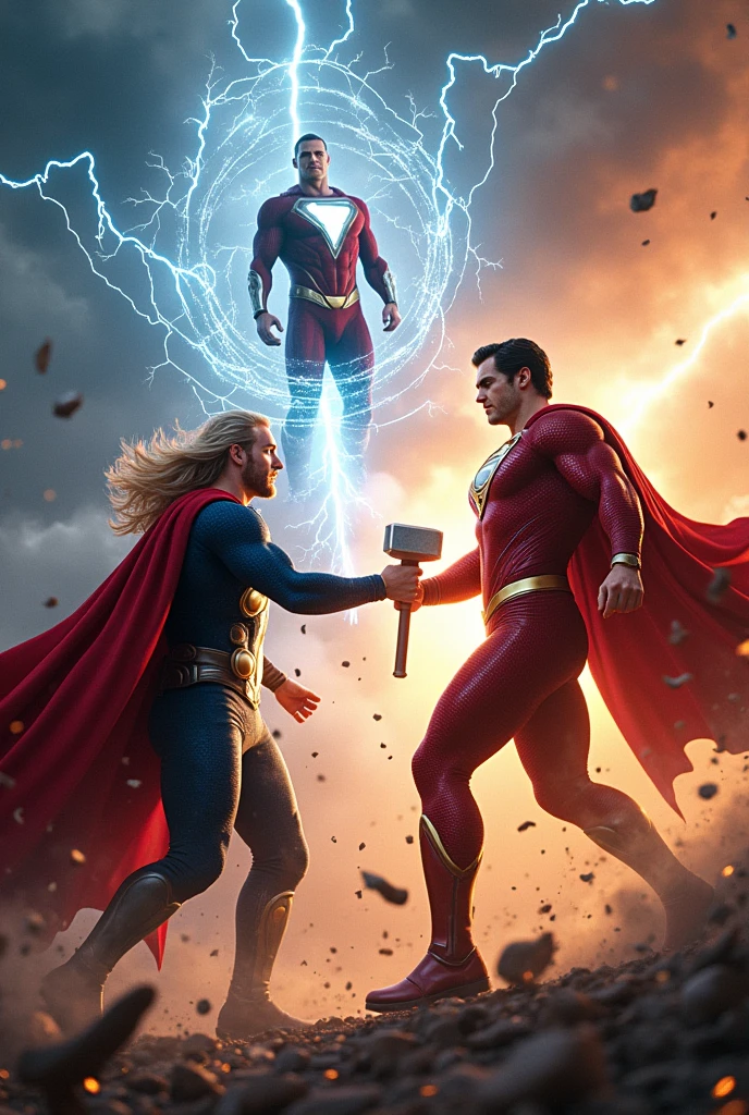 Thor fighting superman
And shazam fighting sentry with full force death battle