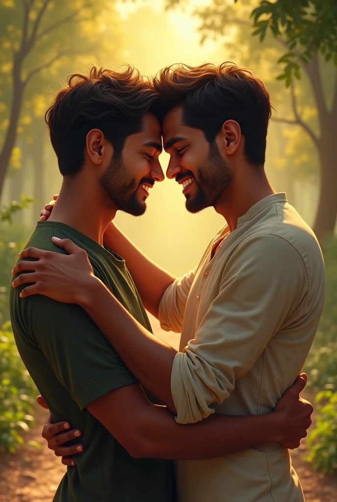 Two Indian handsome boys Enjoying their moment Which describes a Word “Dosti” and Like this should look full real and i want it for my song cover page which is “dosti ka nasha” and the cover page should make People cry and emotional after looking at it
And They are not
Gay so Yk what i mean