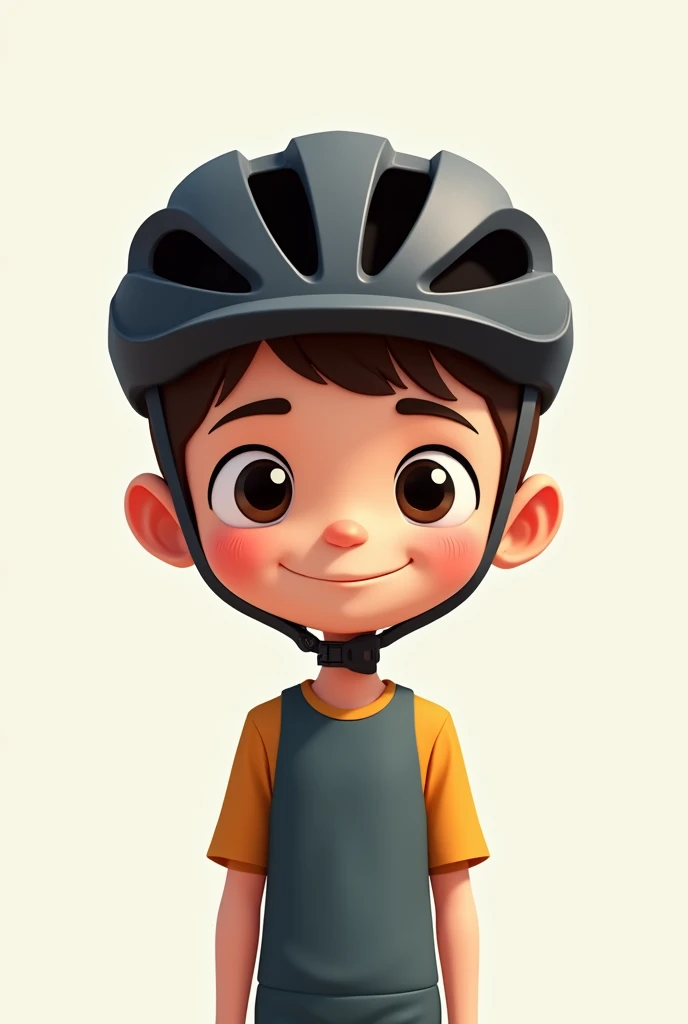 2d boy wear black sporty bike helmet DP model image