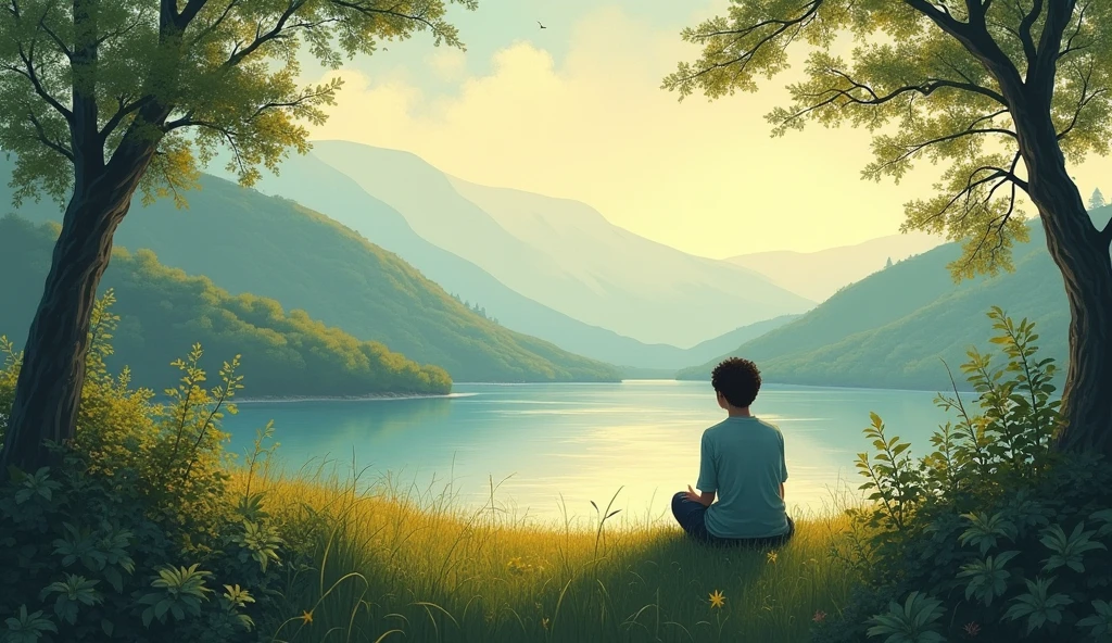 Leisure as a tool for self-discovery an image in the style of oil painting