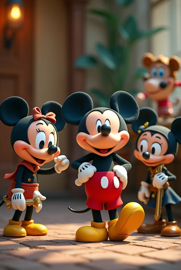 Cute Disney Character Cartoon, keys and mister madruga, it is a photo graph and clicks the photos focusing on the camera