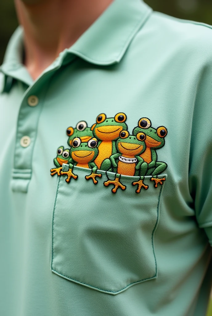 Group name the Sapos embroidered on polo pocket