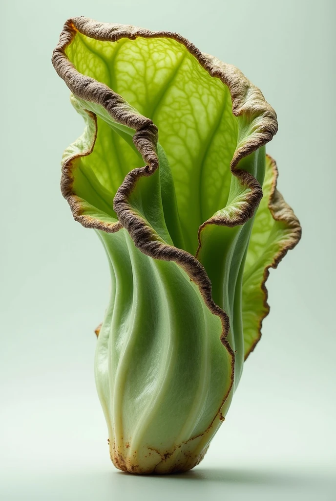 new vegetable leaf deformed and burned