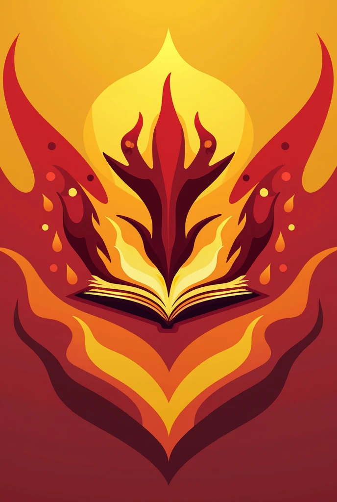 a coat of arms for a student union called Impulso in the colors red, yellow and orange