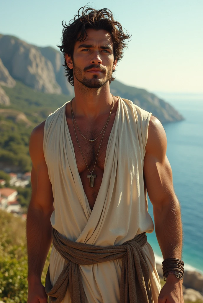 Make a handsome and loving superman who is not a superhero and is Greek