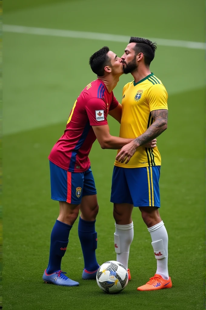 Cristiano Ronaldo kissing Neymar's ass